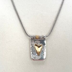 Brighton Remember Your Heart Necklace Two Tone Reversible